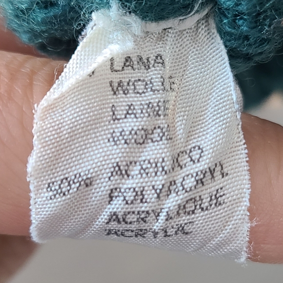 Vintage green Italian wool blend knit sweater - Picture 5 of 7